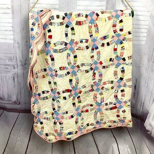 Antique Handmade Wedding Ring Quilt